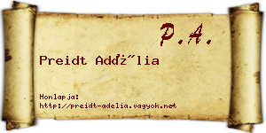 Preidt Adélia névjegykártya